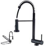 Mitigeur de cuisine rabattable noir robinet cuisine � ressort avec douchette 2 modes robinet �vier pliable ...