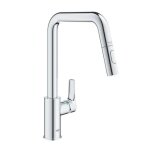 Mitigeur d�vier - grohe eurosmart - douchette extractible - finition chrom�e - 360� rotatif