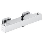 Mitigeur de douche robinet de douche thermostatique avec 2 sortie forme carr�e laiton finition chrom�e ...