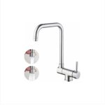 Mitigeur dvier bec rabattable 360 rotatif en acier nickel bross robinet cuisine repliable pour evier ...