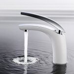 Mitigeur de lavabo blanc chrom homelody - design lgant robinetterie salle de bain