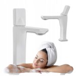 Mitigeur lavabo en laiton silla - robinet �conomique en eau - blanc - br2159