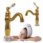 Mitigeur lavabo en laiton silla - robinet conomique en eau - retro dor - br2215