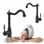 Mitigeur lavabo en laiton silla - robinet �conomique en eau - retro noir - br1819