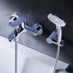 Mitigeur mcanique de baignoire avec douchette et support ?hrom robinet salle de bain chrom fta15000 ...