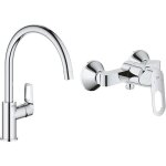 Mitigeur monocommande grohe bauloop 31368001 & douche 23340000 chrom�