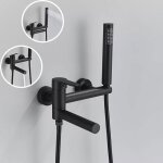 Mitigeur de salle de bain noir mitigeur baignoire cascade monocommande de douche avec douche � main robinet ...