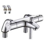 Mitigeur thermostatique baignoire robinet thermostatique bain douche avec bouton de s�curis� � 38�c robinets ...
