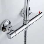 Mitigeur thermostatique bain / douche laiton chrom 2 sorties anti - brlure