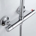 Mitigeur thermostatique de douche 2 sorties robinet mlangeur anti - brlure en laiton chrom yyv Mitigeur thermostatique de douche 2 sorties robinet mlangeur anti - brlure en laiton chrom yyv