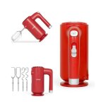 Mixeur batteur - rouge - 250w - 5 vitesses - 2 crochets - 2 p�trisseurs