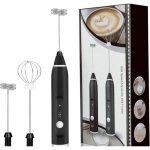 Mixeur �lectrique � main mousseur � lait en acier inoxydable facile � utiliser pour la cuisine noir 08 ...