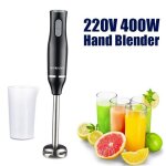 Mixeur plongeant 400 w 2 vitesse + turbo 4 lames en acier inoxydable ergonomique et anti - �claboussures ...