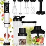 Mixeur plongeant - zeegma - handy nuttig - 1500w - 18 vitesses + turbo - accessoires polyvalents