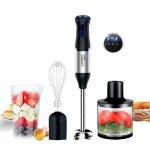 Mixeur plongeant puissant 1000w 5 vitesses bol doseur 700ml hachoir 500ml pour aliments pour bebe soupe ...