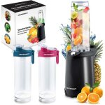 Mixeur � smoothie - janshop - bd - 752 - 350 w - noir - 2 bouteilles 057 l - lames en acier inoxydable ...