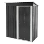 Ml - design abri de jardin  outils en mtal avec toit en pente porte coulissante et fondation 150x184x76 ...