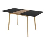 Ml - design table de salle à manger extensible noir en bois 110 / 140x75x765 cm pour 4 - 6 personnes ... Ml - design table de salle à manger extensible noir en bois 110 / 140x75x765 cm pour 4 - 6 personnes ...