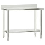Mmcz table de préparation / plan de travail - table de travail de cuisine avec dosseret 110x55x93 cm ... Mmcz table de préparation / plan de travail - table de travail de cuisine avec dosseret 110x55x93 cm ...