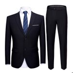 Mobigarlan costume homme 2 pices fit formel smoking de mariage affaires soire xhnn53a noir