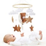 Mobile b�b� avec anneau en bois et animaux mignons pour lit b�b� gar�ons et filles