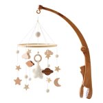 Mobile bb - brakorers - avec toiles lunes et nuages au crochet dcorations suspendues bois berceau ...