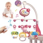 Mobile musical pour lit b�b� lumi�res & projecteur t�l�command� cadeau id�al pour nouveau - n� couleur ...