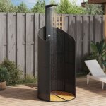 Solde - mobilier douche dextrieur noir 100x100x2415 cm poly rotin bois acacia deco ja7642833