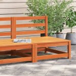Mobilier de terrasse - bonnie - canap� de jardin - sans accoudoirs cire marron - bois de pin massif - ...