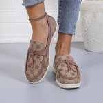 Mocassins dcontracts femme - ecelen - franges - semelle plate antidrapante - multicolore