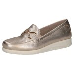 Mocassin pour femme - caprice - or - talon compens�