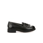 Mocassins femme - geox - agata - cuir - noir - semelle respirante