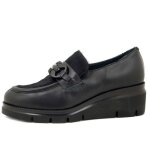 Mocassin pour femme - osvaldo pericoli - cuir souple - talon compens� - artisanal