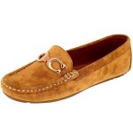 Mocassin femme de ville avec garniture daim cognac mcd08 40