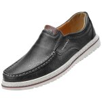 Mocassin homme casual en cuir confortable plat - noir