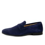Mocassin pour homme - exton - daim bleu - chaussures dcontractes