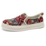 Mocassins homme toile chaussures  enfiler confortable mocassin lger respirantes dcontract - rouge ...