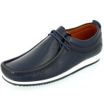 Mocassin homme de ville en cuir bleu