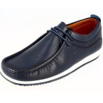 Mocassin homme de ville avec lacets en cuir bleu mb1892 42