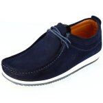 Mocassin homme de ville avec lacets en cuir daim bleu mbd1892 44