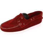 Mocassin homme de ville avec lacets en vritable cuir rouge daim mrd700 40