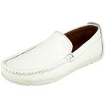 Mocassin homme de ville en vritable cuir blanc mbl706 40