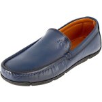 Mocassin homme de ville en v�ritable cuir bleu mb706 40