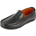 Mocassin homme de ville en v�ritable cuir noir mn706 39