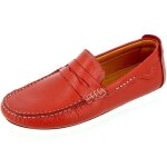Mocassin homme de ville en véritable cuir rouge Mocassin homme de ville en véritable cuir rouge