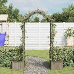 &mode arche � roses - pergola de jardin avec jardini�re gris bois - pin massif sale124753