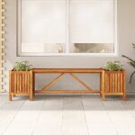 &mode banquette banc dext�rieur - banc de jardin avec 2 jardini�res 150x30x40 cm bois dacacia sale449188 ...