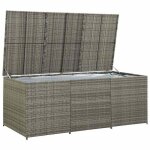 &mode boîte de rangement de jardin / coffre à coussin extérieur - résine tressée 180x90x70 cm gris sale631803 ... &mode boîte de rangement de jardin / coffre à coussin extérieur - résine tressée 180x90x70 cm gris sale631803 ...