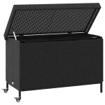 &mode bote de rangement de jardin / coffre  coussin extrieur - et roues noir rsine tresse sale521806 ...