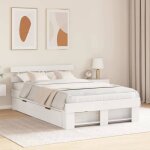 &mode lit 2 personnes - bewi - structure de lit adulte / enfant - avec tiroir blanc 120 x 190cm bois ...